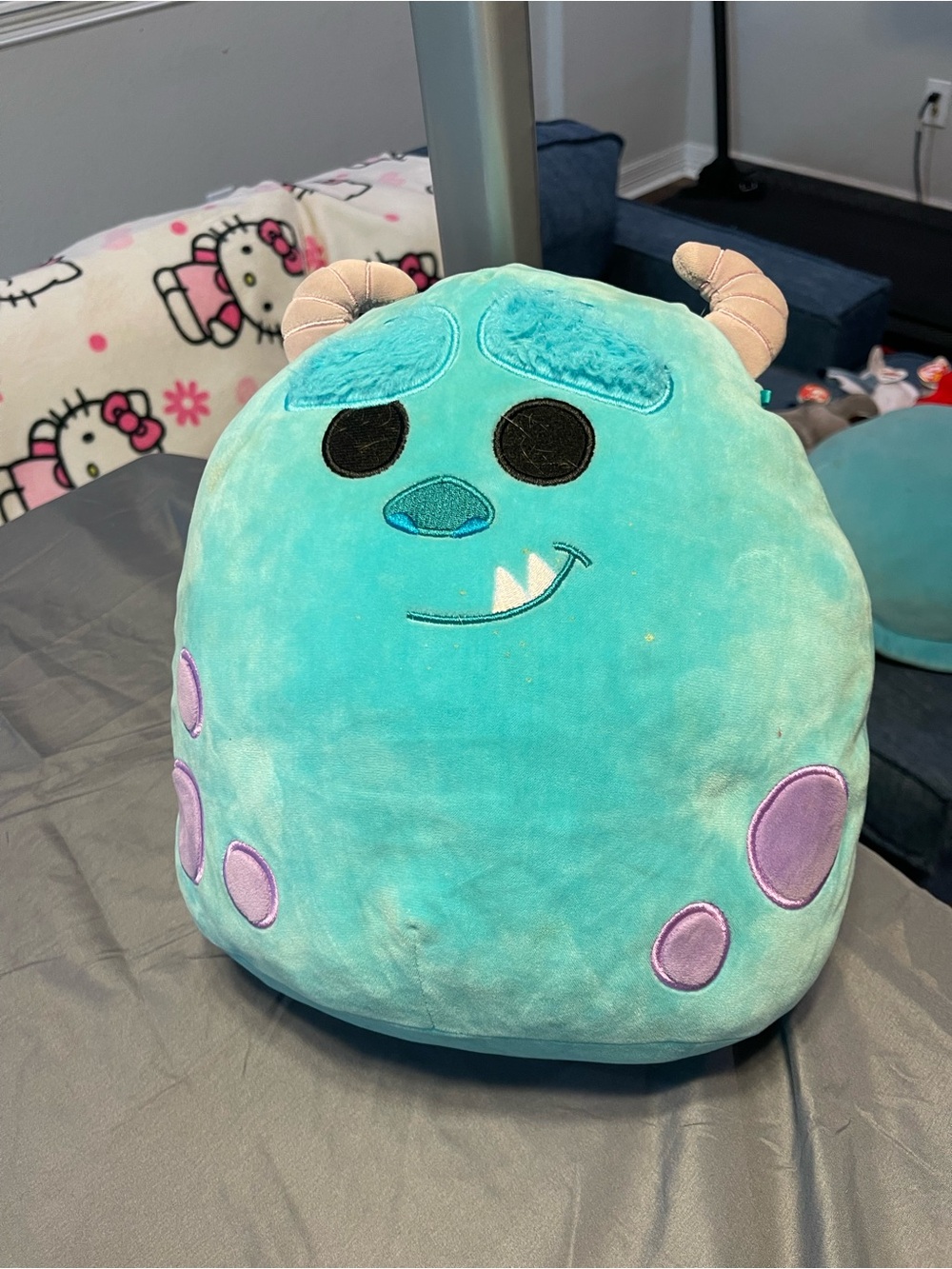 Disney Teal Monster Plush with Purple Spots
